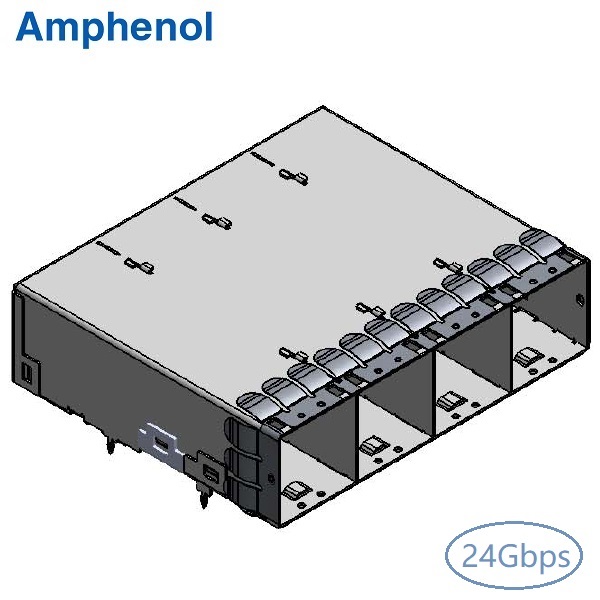 24Gbps SFF-8644 1x4 R/A Connector
