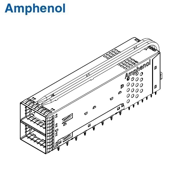 OSFP 2x1 Cage with Top Inner Dual Light Pipes