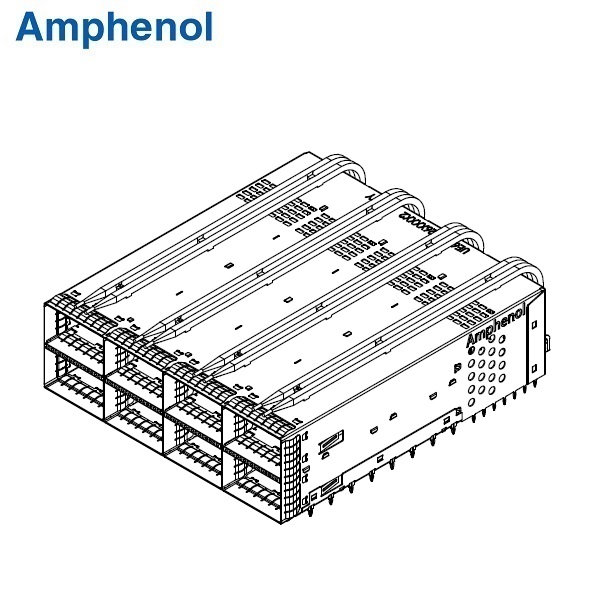OSFP 2x4 Cage with Top Inner Dual Light Pipes