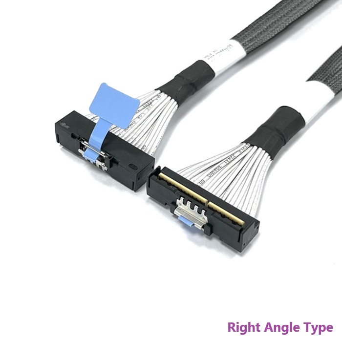 MCIO 16X/124 pos RA Cable For PCIe 5.0